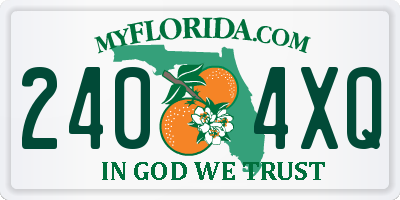 FL license plate 2404XQ