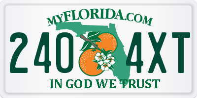 FL license plate 2404XT