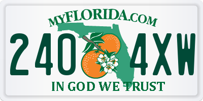 FL license plate 2404XW