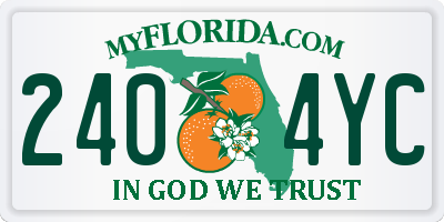 FL license plate 2404YC