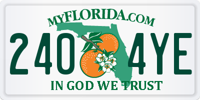 FL license plate 2404YE