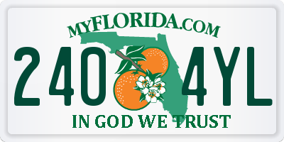 FL license plate 2404YL