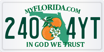 FL license plate 2404YT