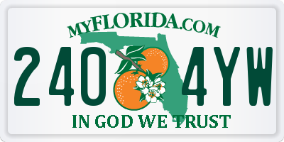 FL license plate 2404YW