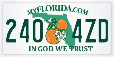 FL license plate 2404ZD