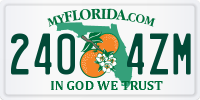 FL license plate 2404ZM
