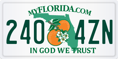 FL license plate 2404ZN