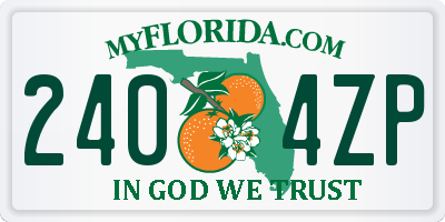 FL license plate 2404ZP