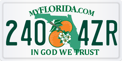 FL license plate 2404ZR