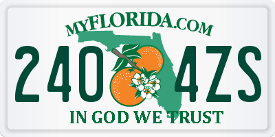 FL license plate 2404ZS
