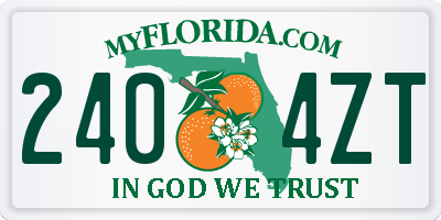 FL license plate 2404ZT