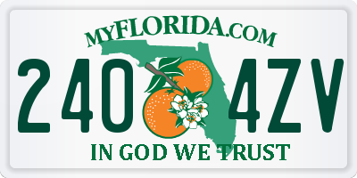 FL license plate 2404ZV