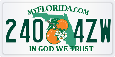 FL license plate 2404ZW