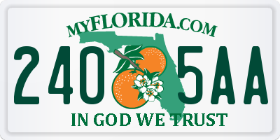 FL license plate 2405AA