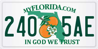 FL license plate 2405AE