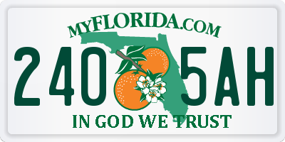 FL license plate 2405AH