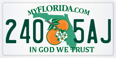 FL license plate 2405AJ