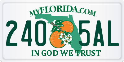 FL license plate 2405AL