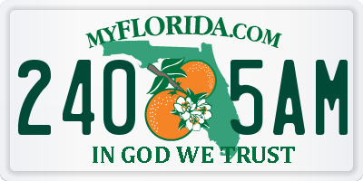 FL license plate 2405AM