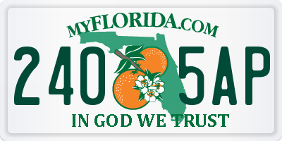 FL license plate 2405AP