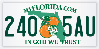 FL license plate 2405AU