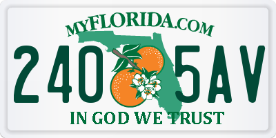 FL license plate 2405AV