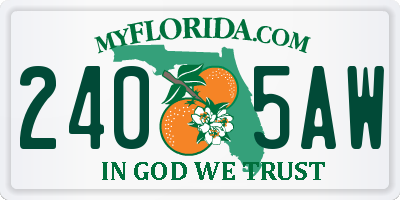 FL license plate 2405AW