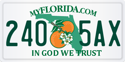 FL license plate 2405AX