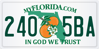 FL license plate 2405BA