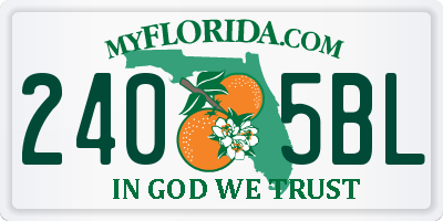 FL license plate 2405BL