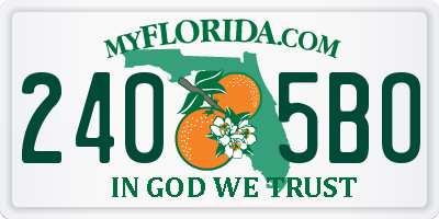 FL license plate 2405BO