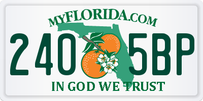 FL license plate 2405BP