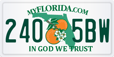 FL license plate 2405BW