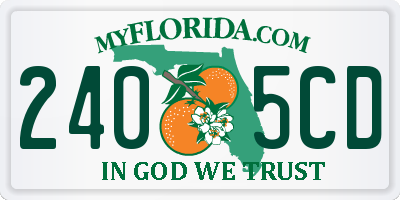 FL license plate 2405CD