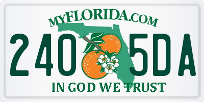 FL license plate 2405DA