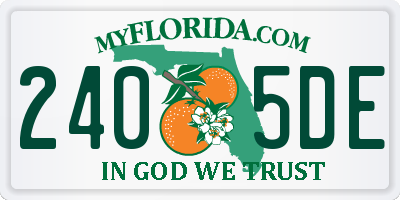 FL license plate 2405DE