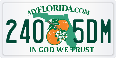 FL license plate 2405DM