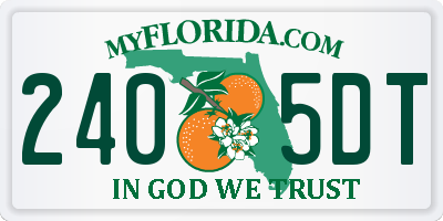 FL license plate 2405DT