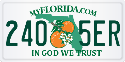 FL license plate 2405ER