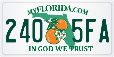 FL license plate 2405FA