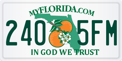 FL license plate 2405FM