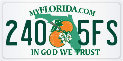 FL license plate 2405FS