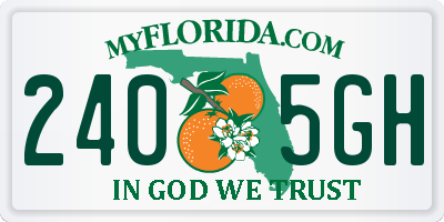 FL license plate 2405GH