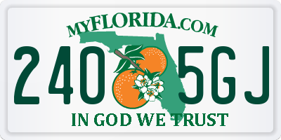 FL license plate 2405GJ