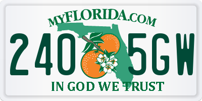 FL license plate 2405GW