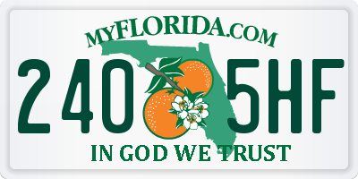 FL license plate 2405HF