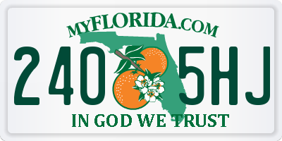 FL license plate 2405HJ