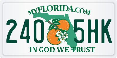 FL license plate 2405HK