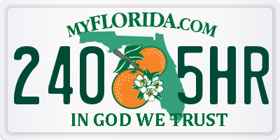 FL license plate 2405HR