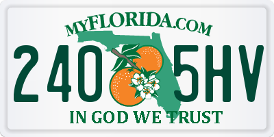 FL license plate 2405HV